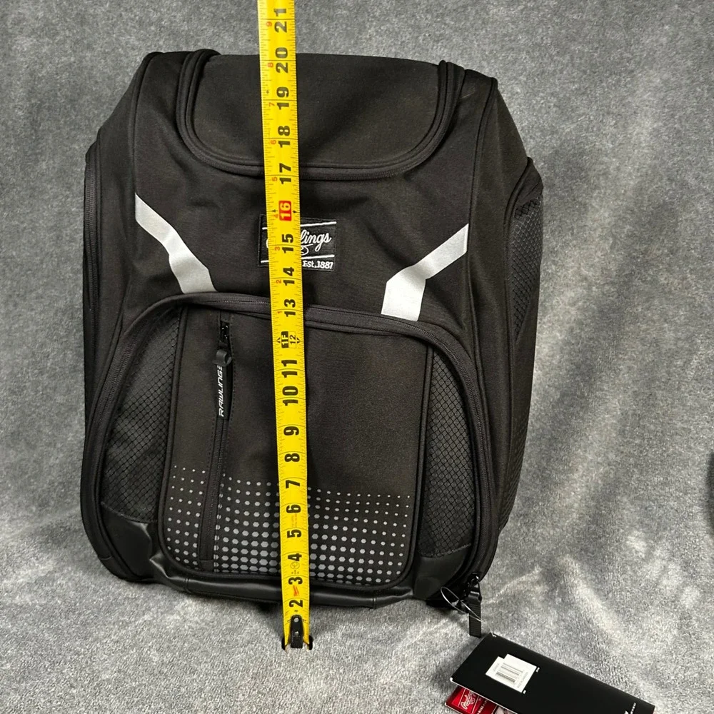Rawlings Legion Baseball Softball Backpack Black 45L Bat Sleeves Shoe Pocket NEW